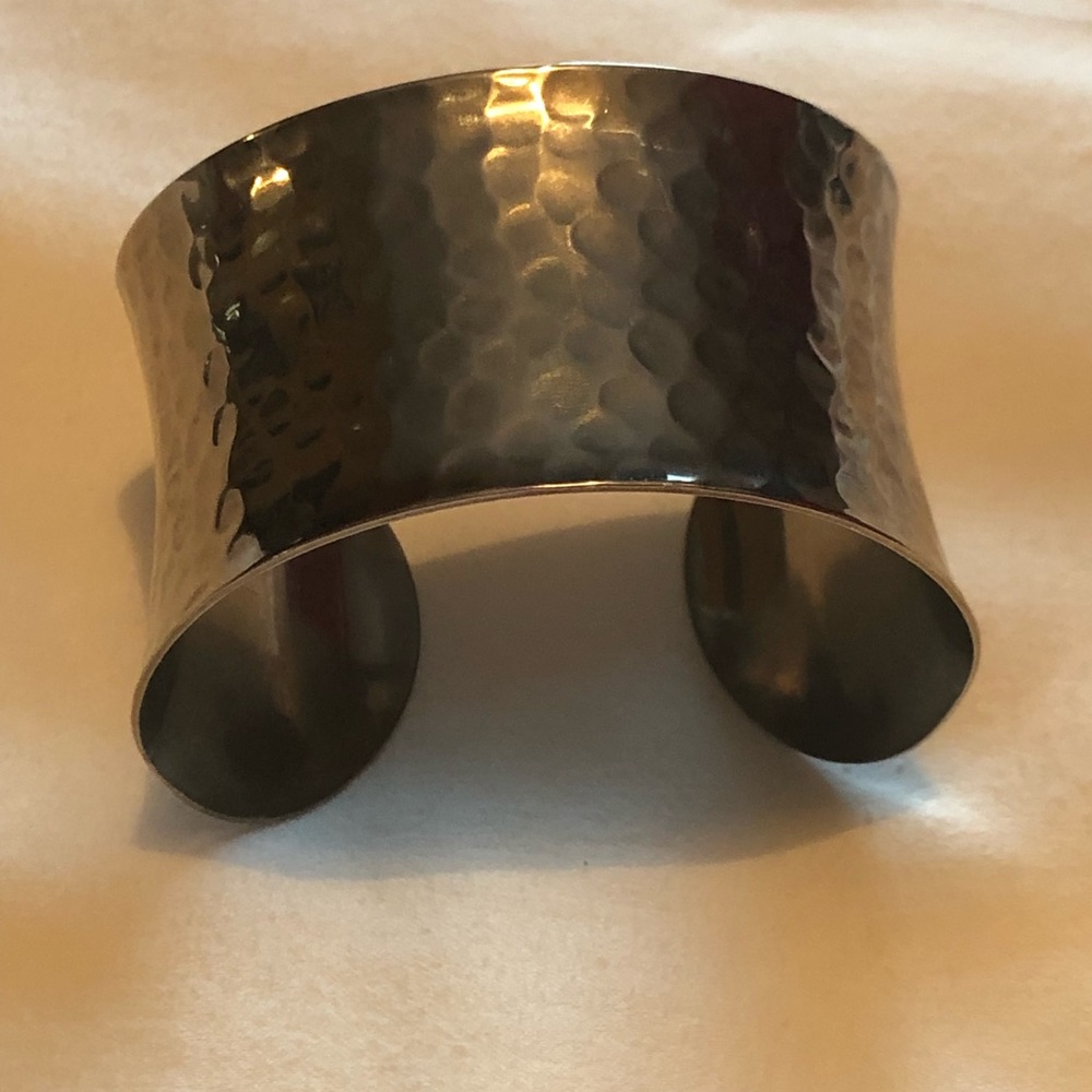 Silver hammered cuff (bracelet)